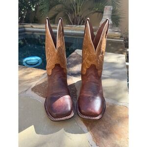 Dan Post 4682 Men's Western Cowboy Boots Brown Leather Round Toe Size 9.5D